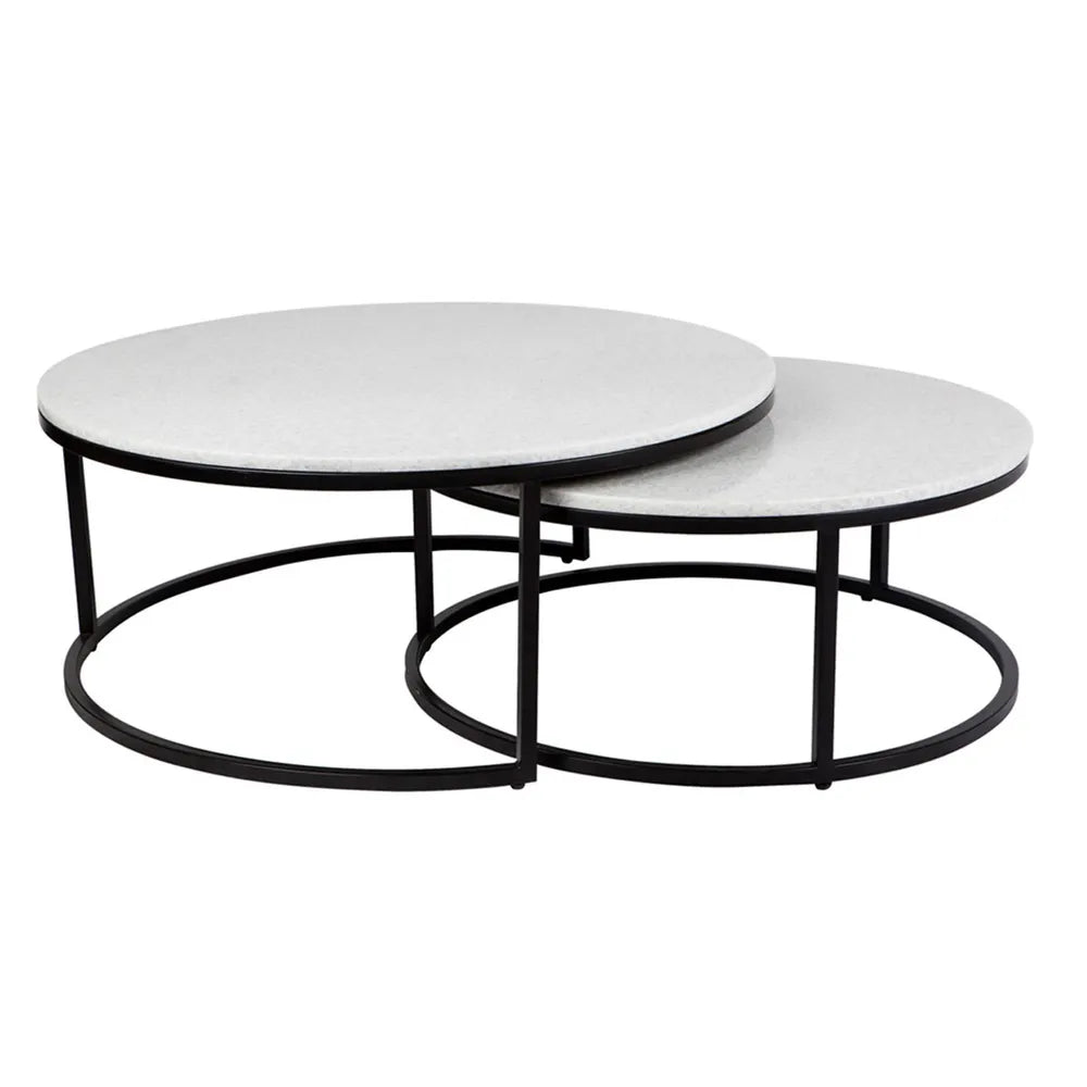 Chloe Stone Nesting Coffee Tables - Black – Napoleon Bay