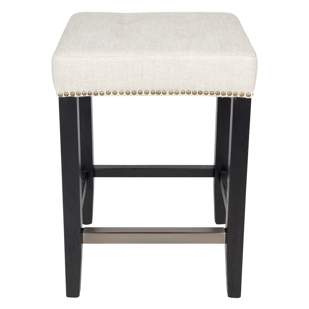 Canyon Black Kitchen Stool - Natural Linen