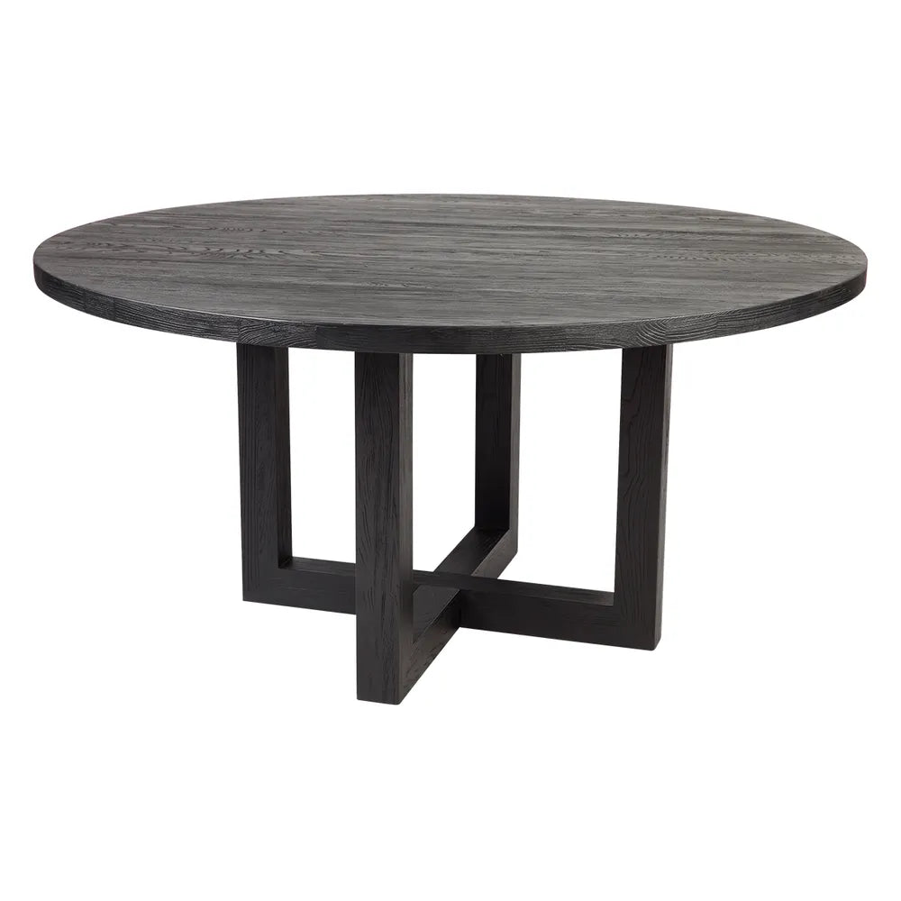 Leeton Round Dining Table - 1.5m Black