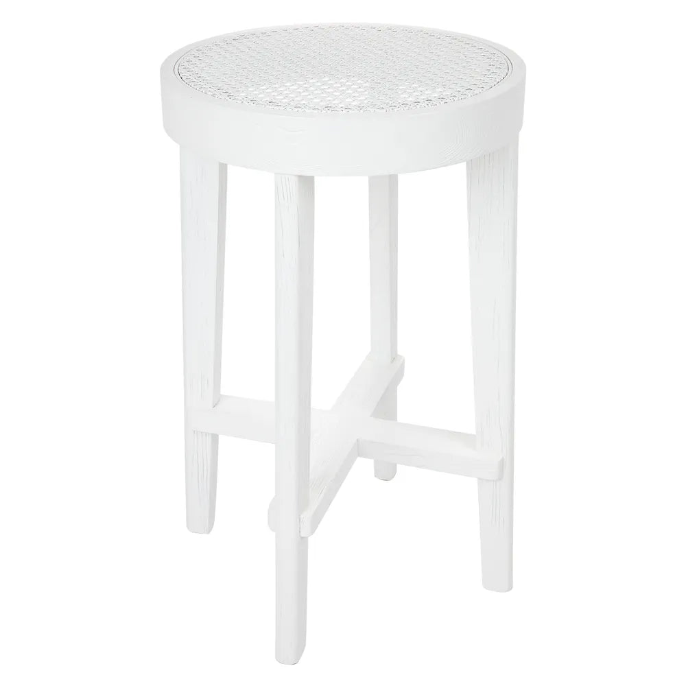 Cape Byron Rattan Kitchen Stool - White