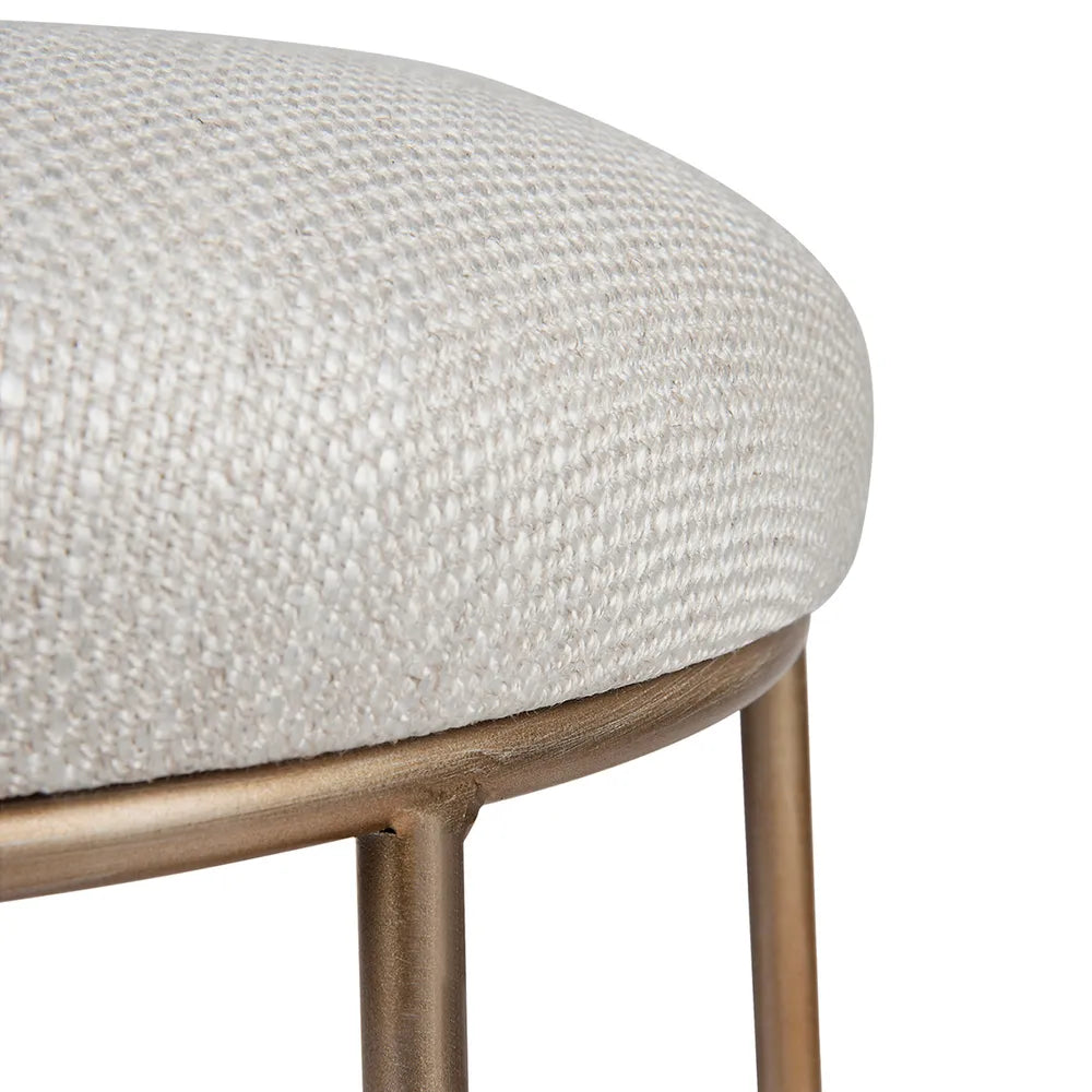 Aiden Gold Steel Kitchen Stool - Natural Linen