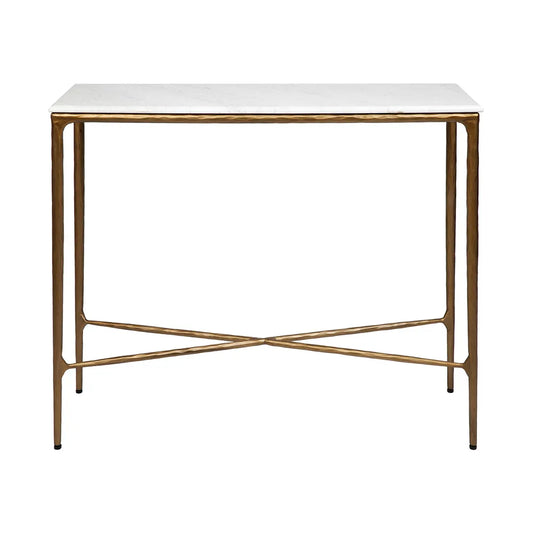 Heston Marble Console Table - Small Brass