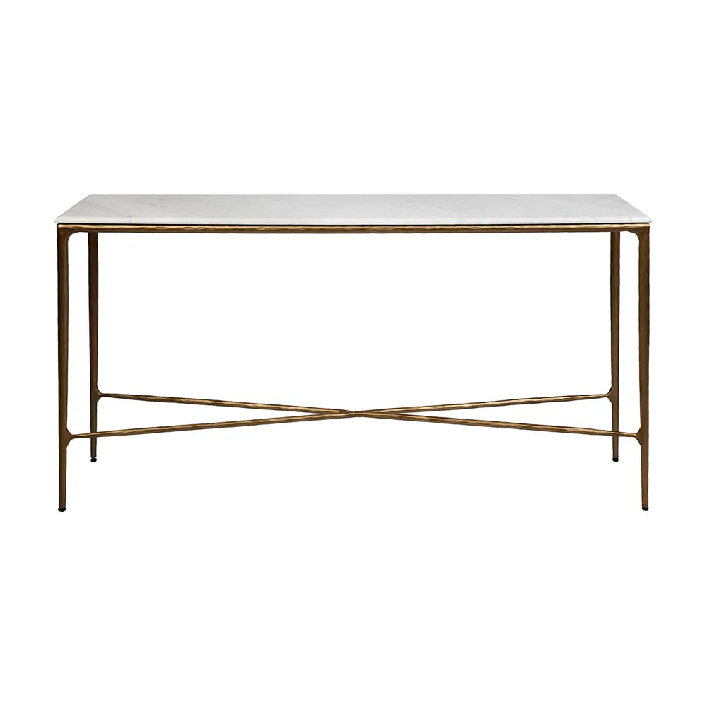 Heston Marble Console Table - Medium Brass