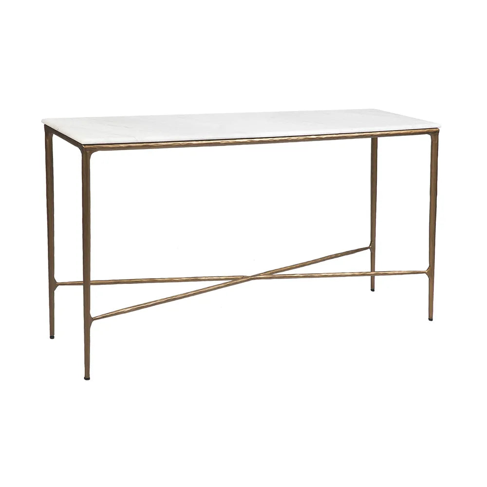 Heston Marble Console Table - Medium Brass