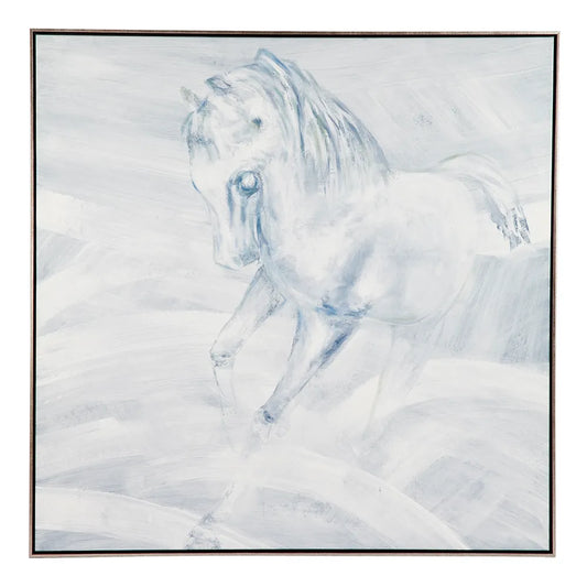 White Stallion Left Hand Facing Oil