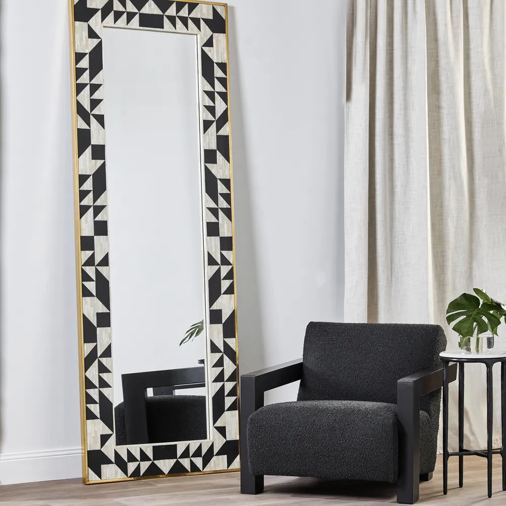 Huxley Bone Inlay Floor Mirror