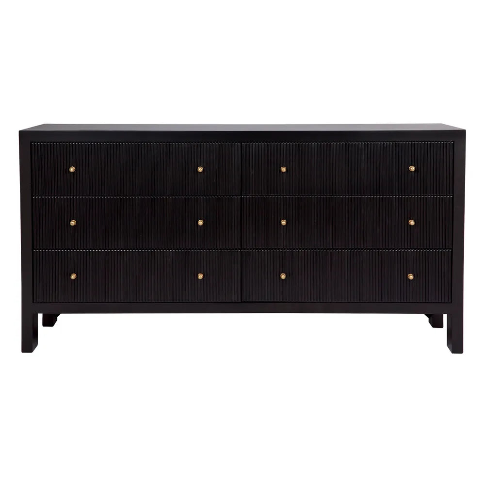 Ariana 6 Drawer Chest - Black