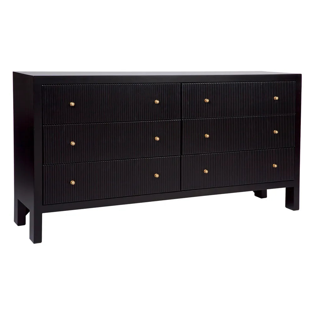 Ariana 6 Drawer Chest - Black