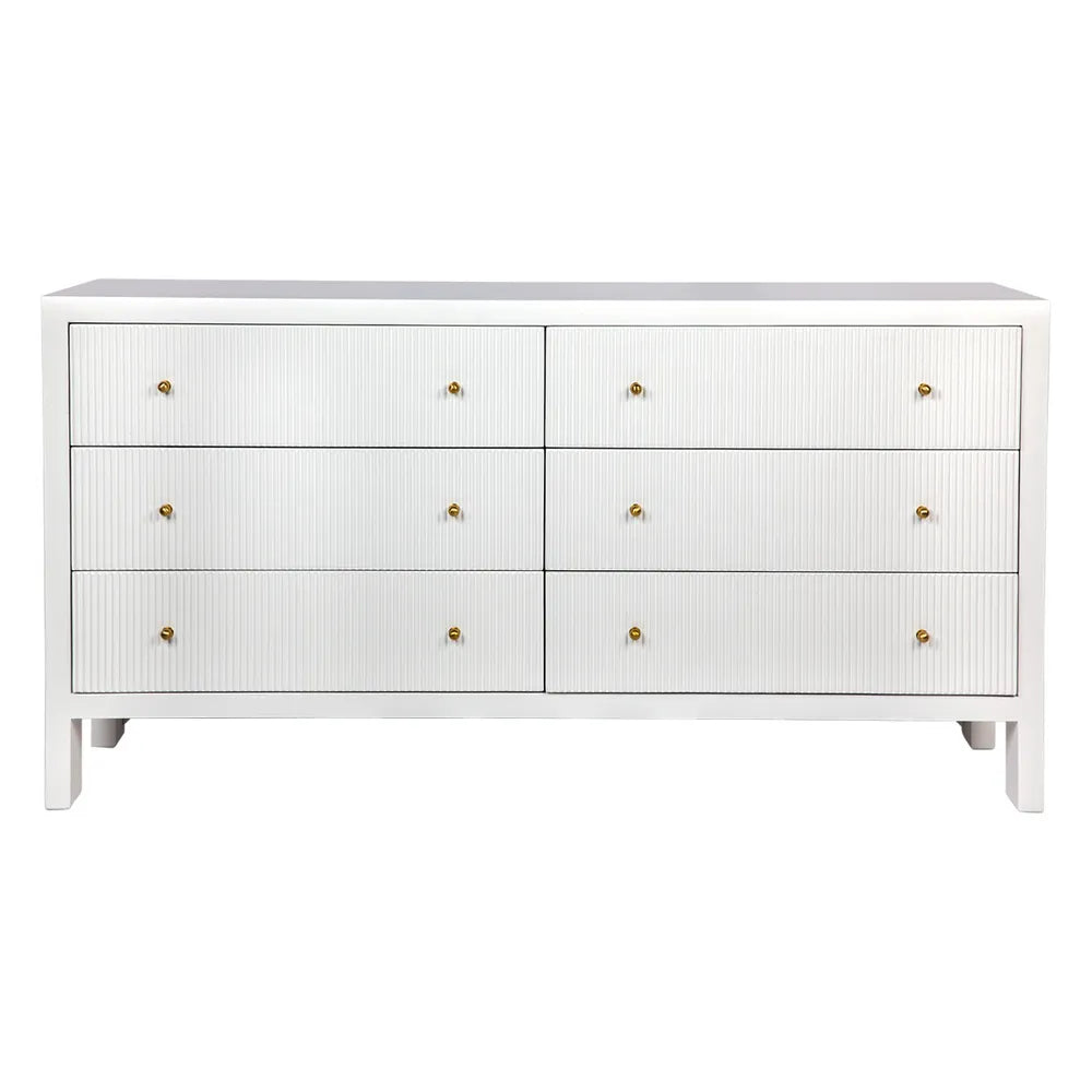 Ariana 6 Drawer Chest - White