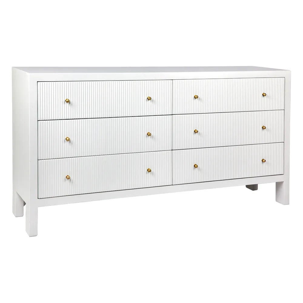 Ariana 6 Drawer Chest - White