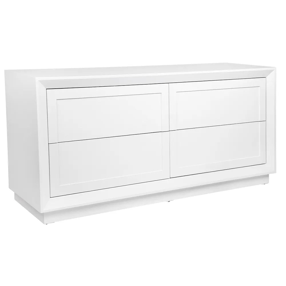 Balmain 4 Drawer Oak Chest - White