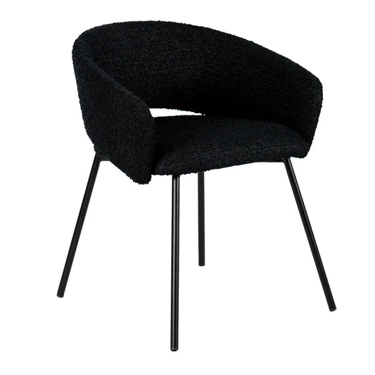 Delta Dining Chair - Black Boucle