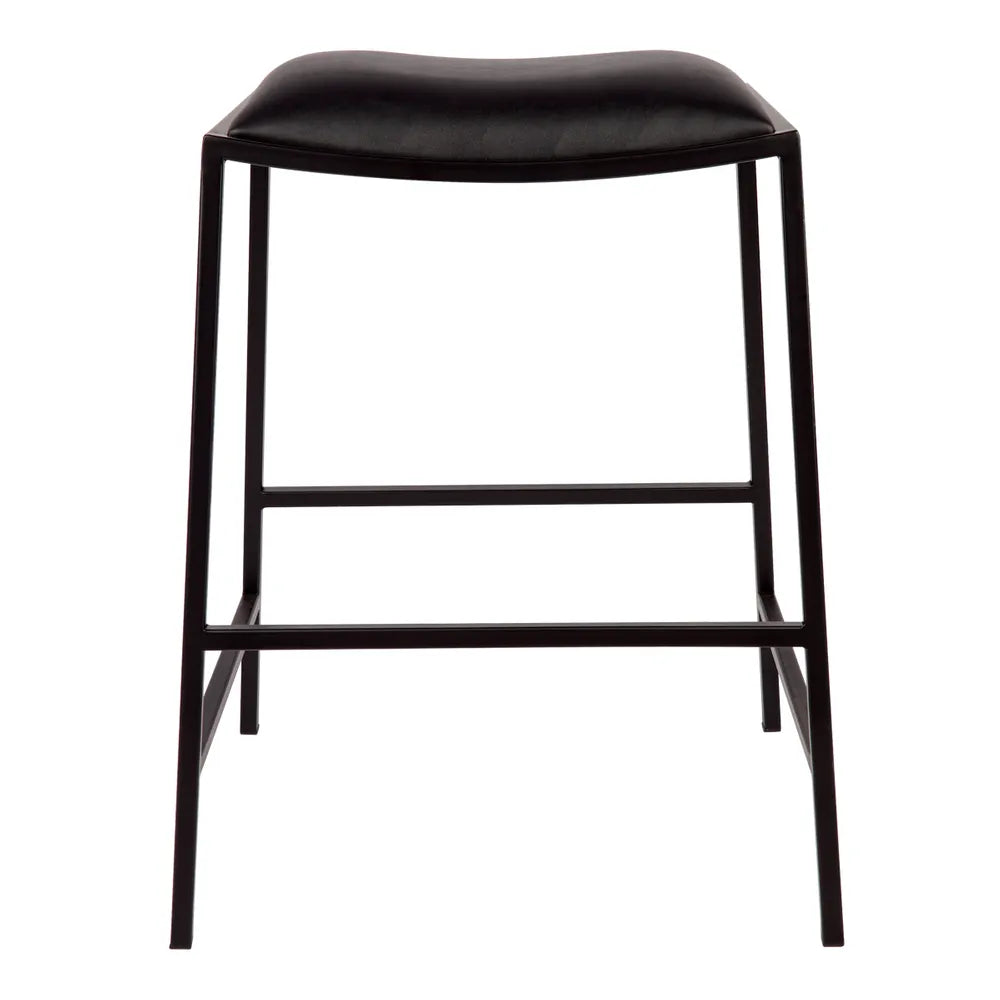 Kai Black Kitchen Stool - Black Vegan Leather