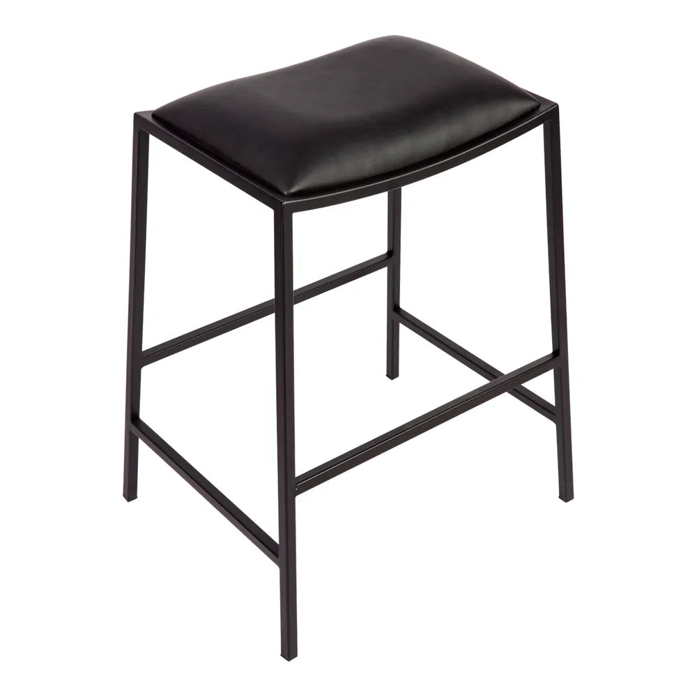 Kai Black Kitchen Stool - Black Vegan Leather