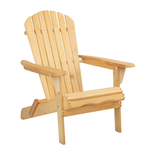 Outdoor Adirondack Lounge Beach Chair - Natural