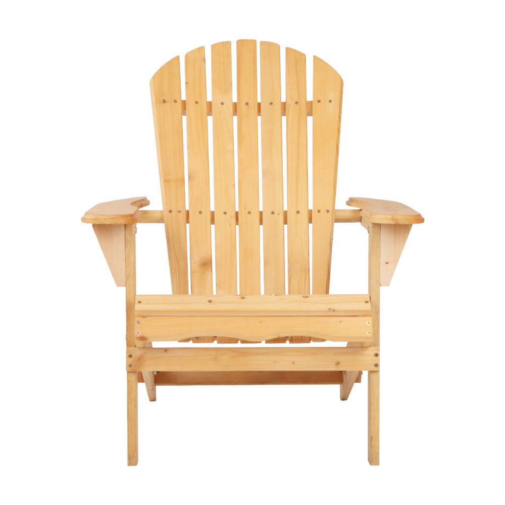 Outdoor Adirondack Lounge Beach Chair - Natural