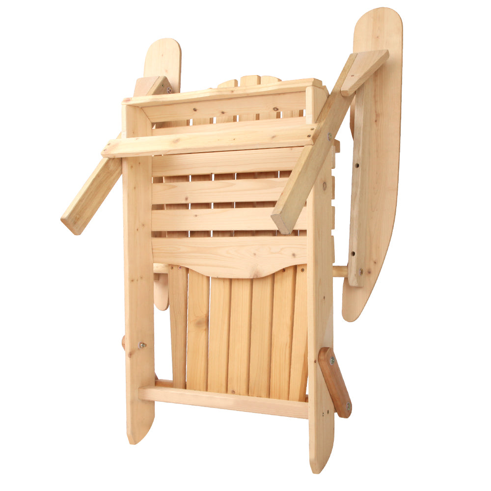 Set of 2 Outdoor Adirondack Lounge Beach Chairs - Natural