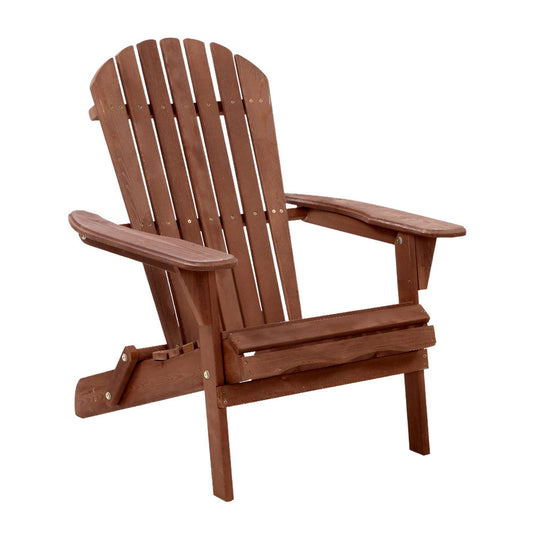 Outdoor Adirondack Lounge Beach Chair - Brown