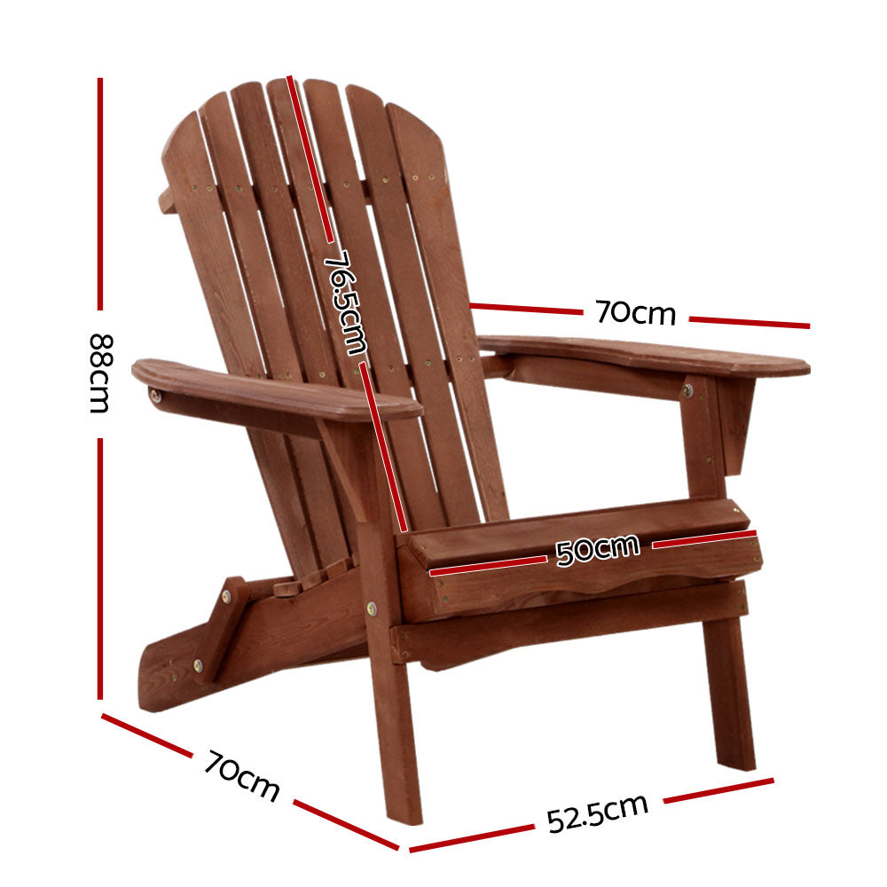 Outdoor Adirondack Lounge Beach Chair - Brown