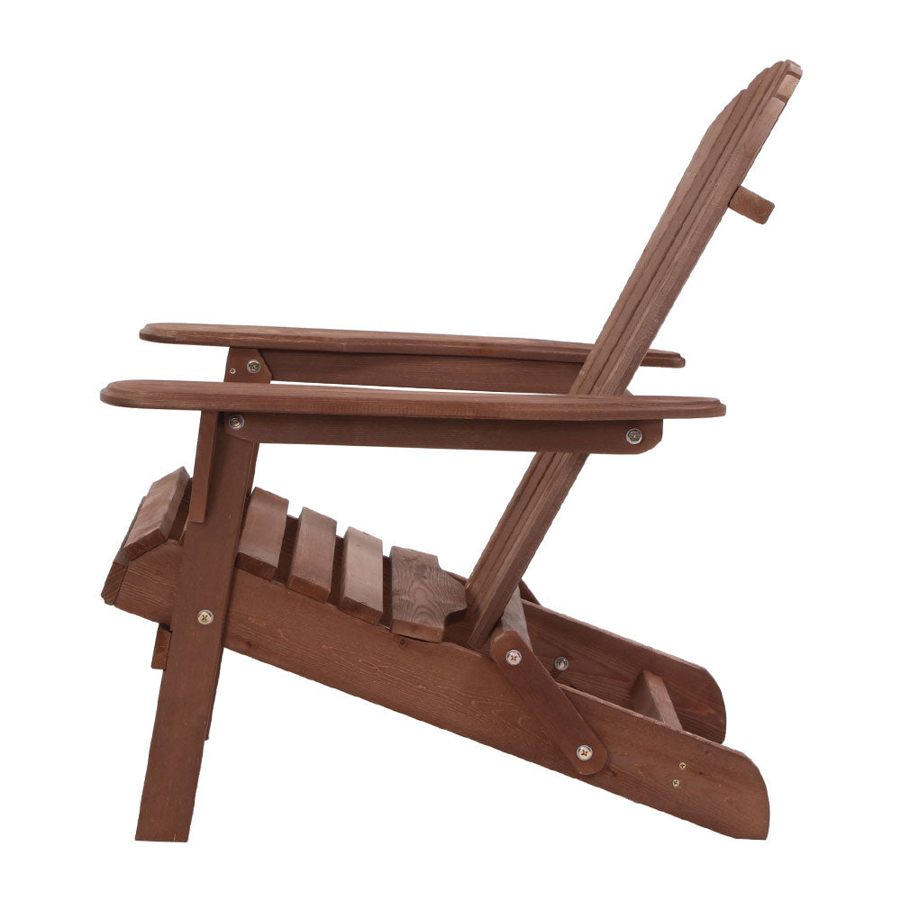 Outdoor Adirondack Lounge Beach Chair - Brown