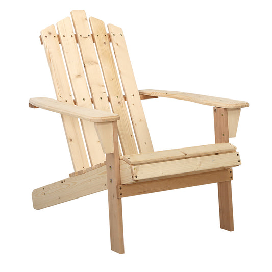 Outdoor Adirondack Lounge Beach Chair - Light Wood Tone