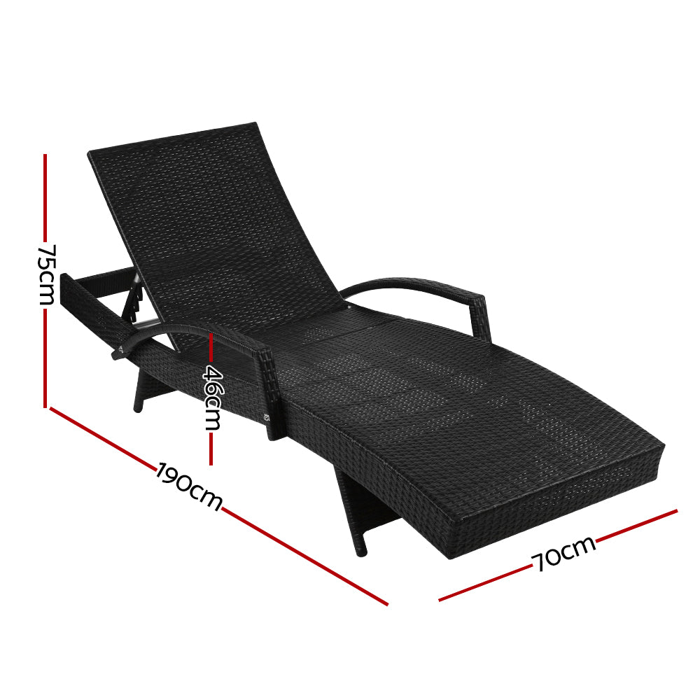 Outdoor Sun Lounge - Black