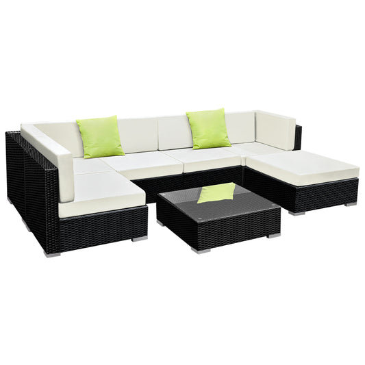 7 Piece Outdoor Furniture Set Wicker Sofa Lounge