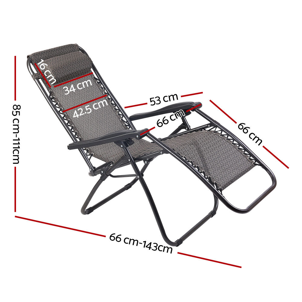 Outdoor Portable Recliner Chair - - Beige