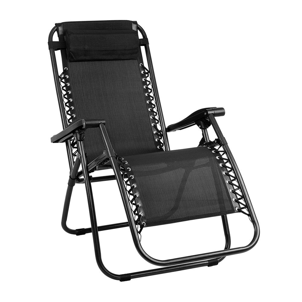 Outdoor Portable Recliner Chair - Black