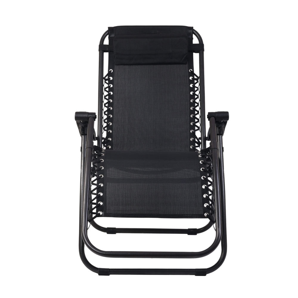 Outdoor Portable Recliner Chair - Black