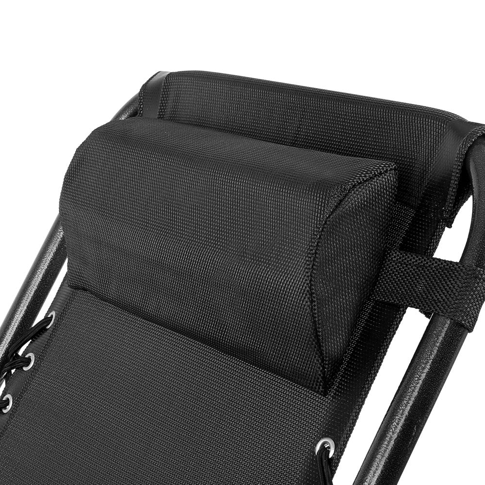 Outdoor Portable Recliner Chair - Black