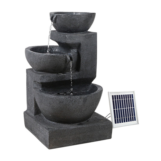 3 Tier Solar Powered Bird Bath with LED Lights