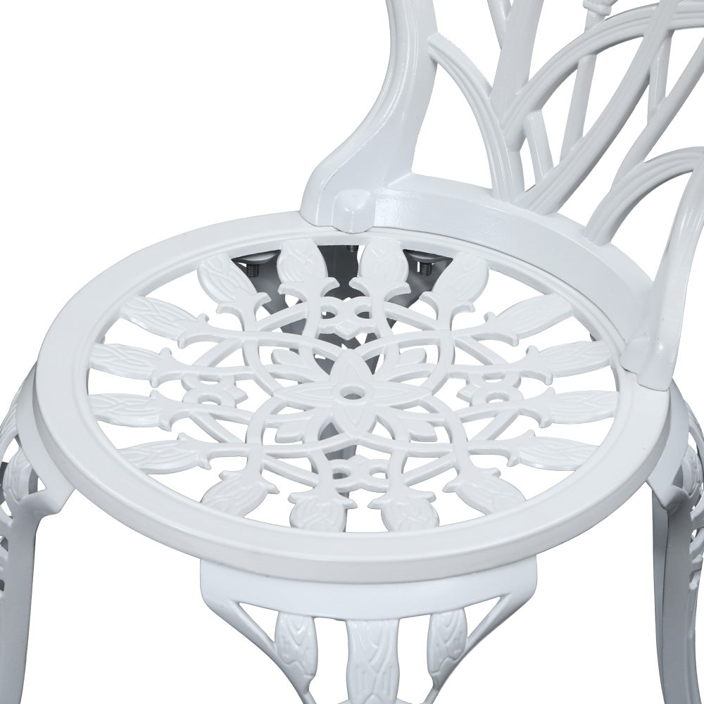 Sorley 3PC Outdoor Bistro Table Chair Setting - White