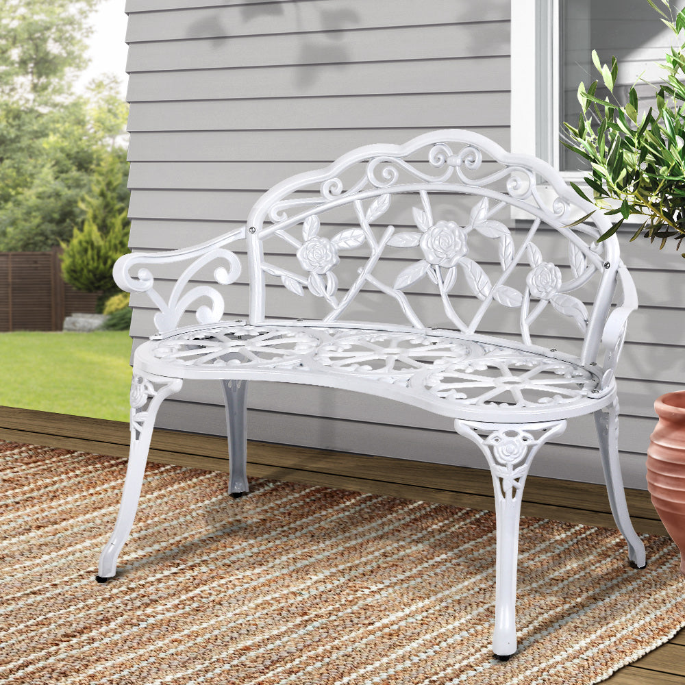 Victorian Garden Bench White