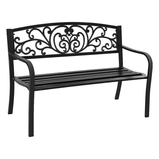 Folk Victorian Garden Bench - Black