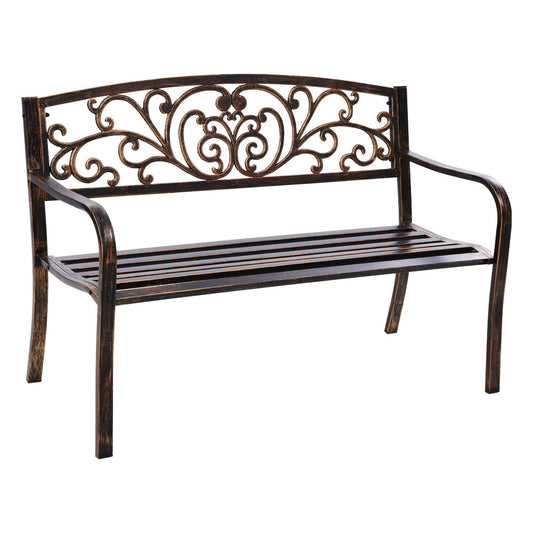 Folk Victorian Garden Bench - Bronze