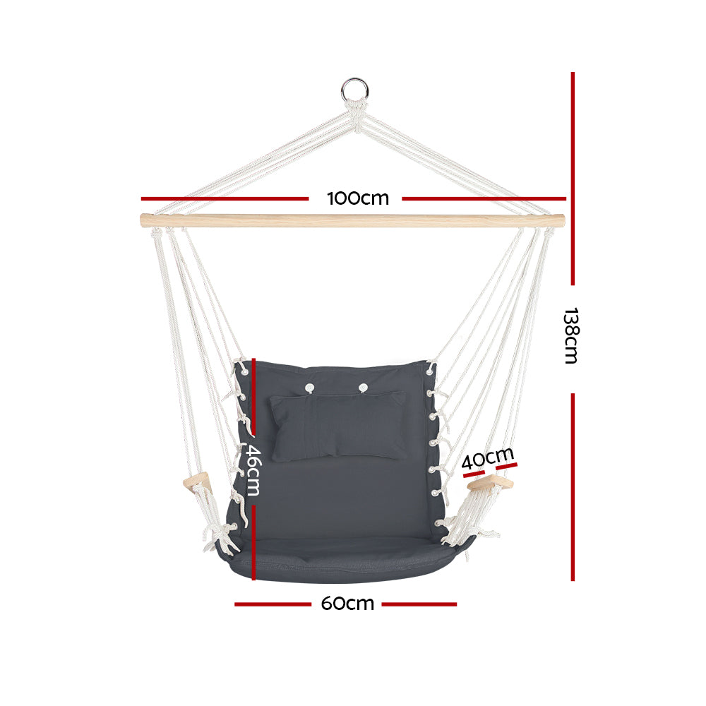 Grey Hammock Swing Chair Only With Pillow