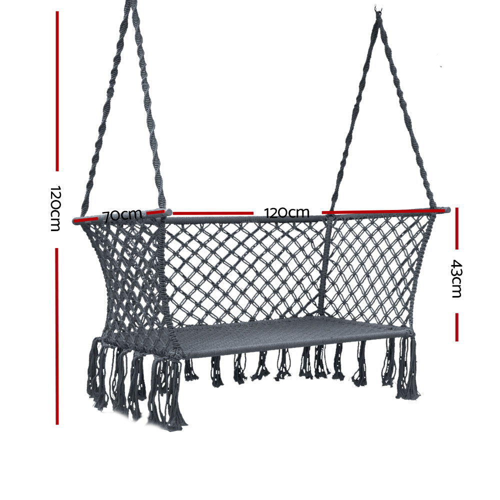 Grey 2 Seater Camping Hammock Swing Chair