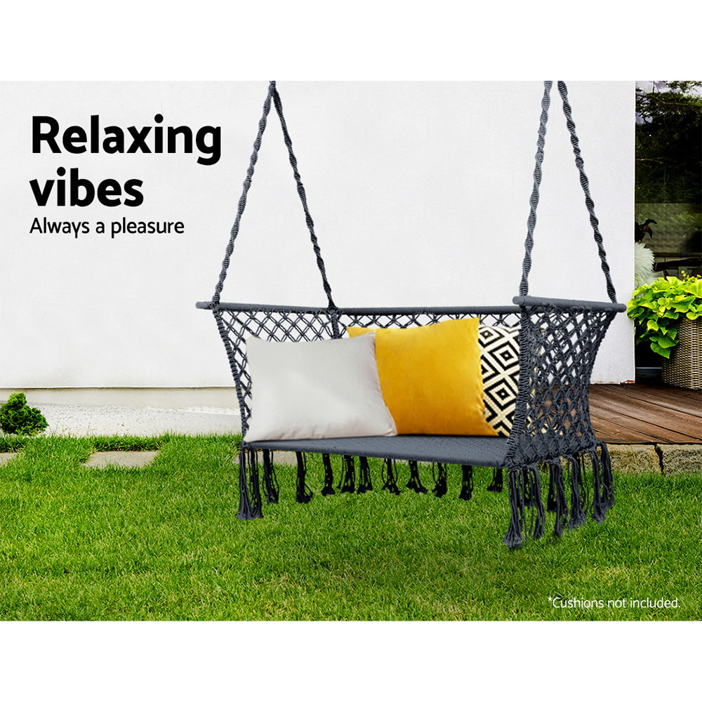 Grey 2 Seater Camping Hammock Swing Chair