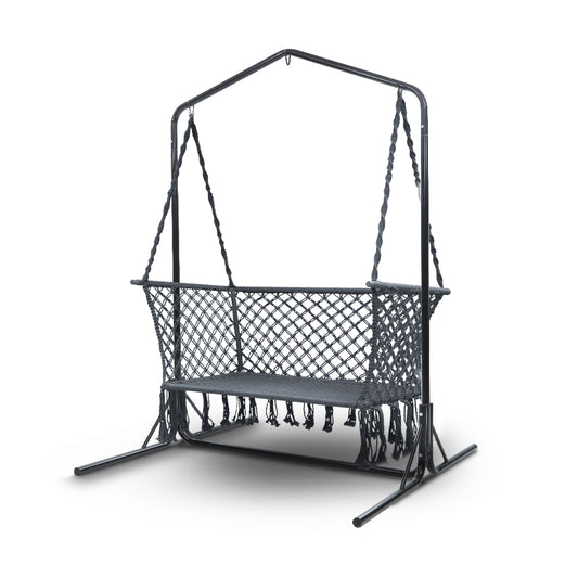 Grey 2 Seater Camping Hammock Swing Chair with Stand