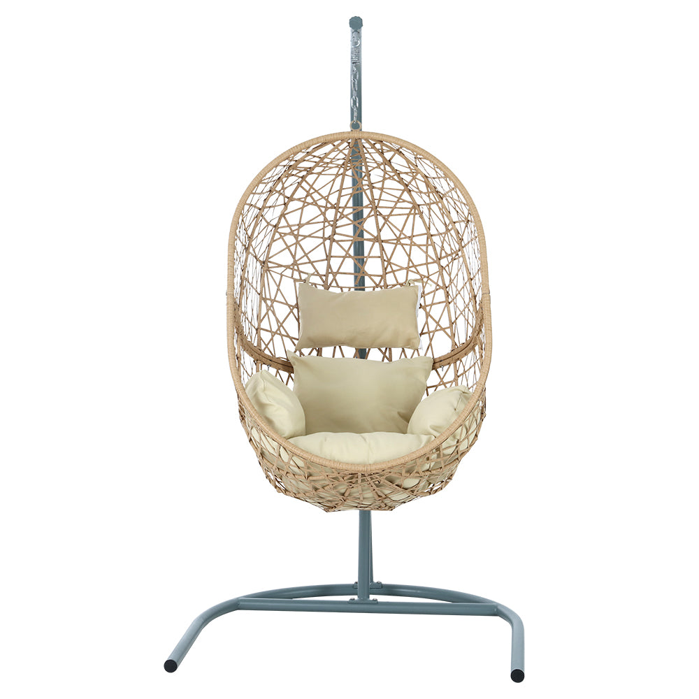 Indoor & Outdoor Hammock Egg Swing Chair with Stand - Natural