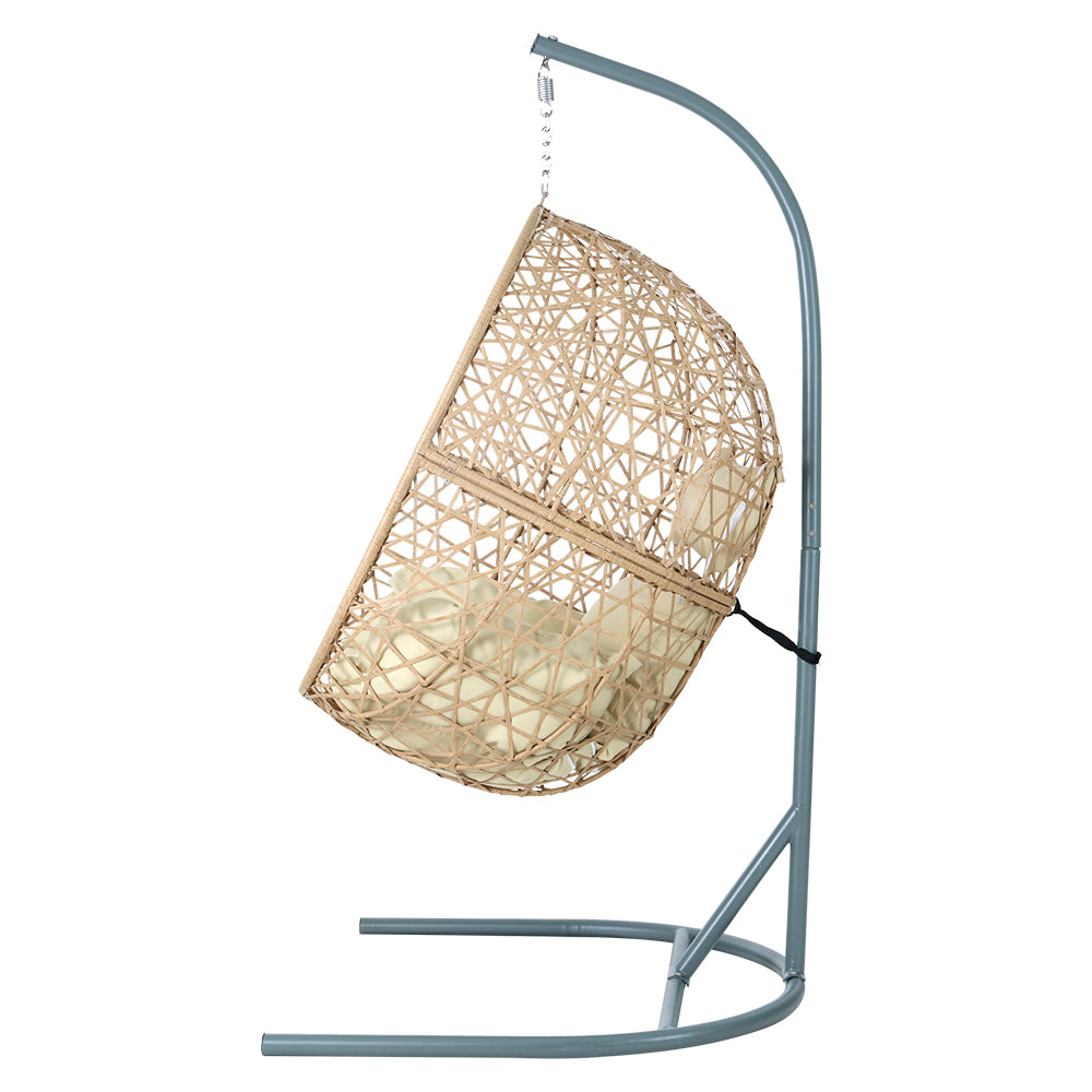 Indoor & Outdoor Hammock Egg Swing Chair with Stand - Natural