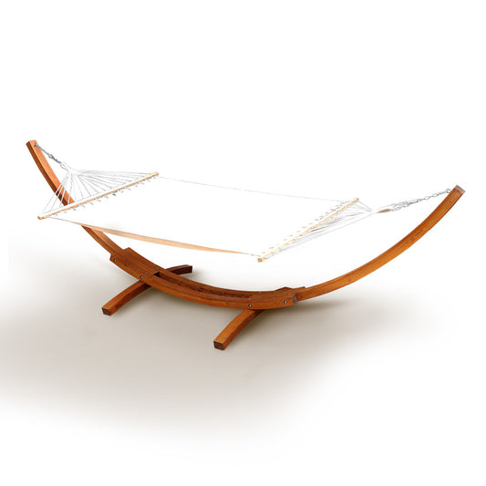 Cream Hammock with Wooden Hammock Stand