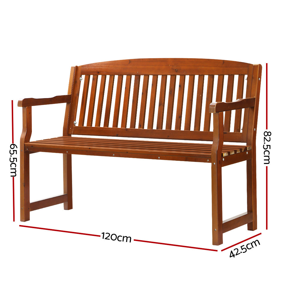 Natural Brown Outdoor Wooden Garden Bench