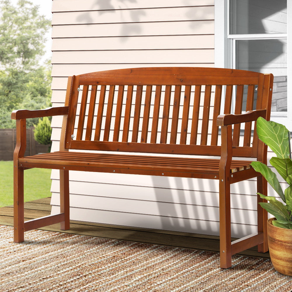 Natural Brown Outdoor Wooden Garden Bench