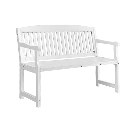 White Outdoor Wooden Garden Bench