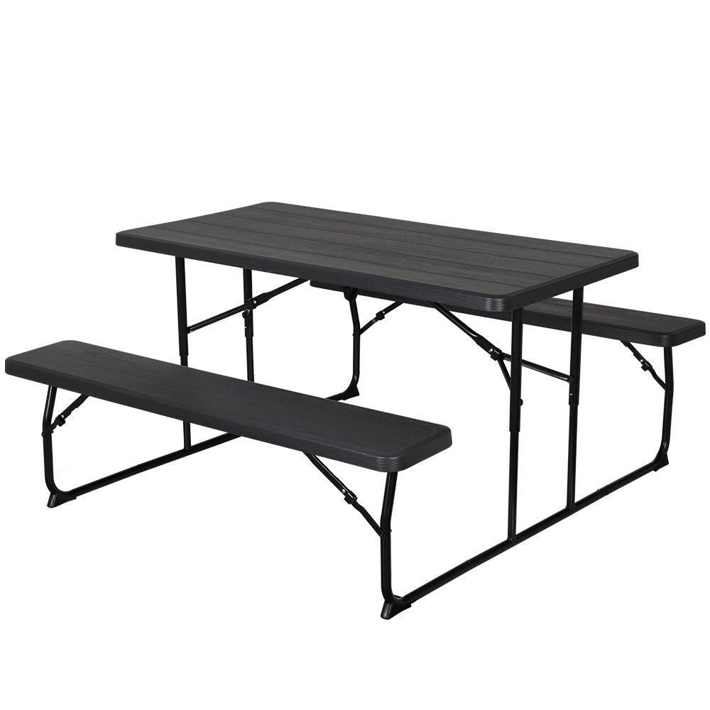 3 PCS Outdoor Dining Set Picnic Patio Bench Set Camp Folding Table