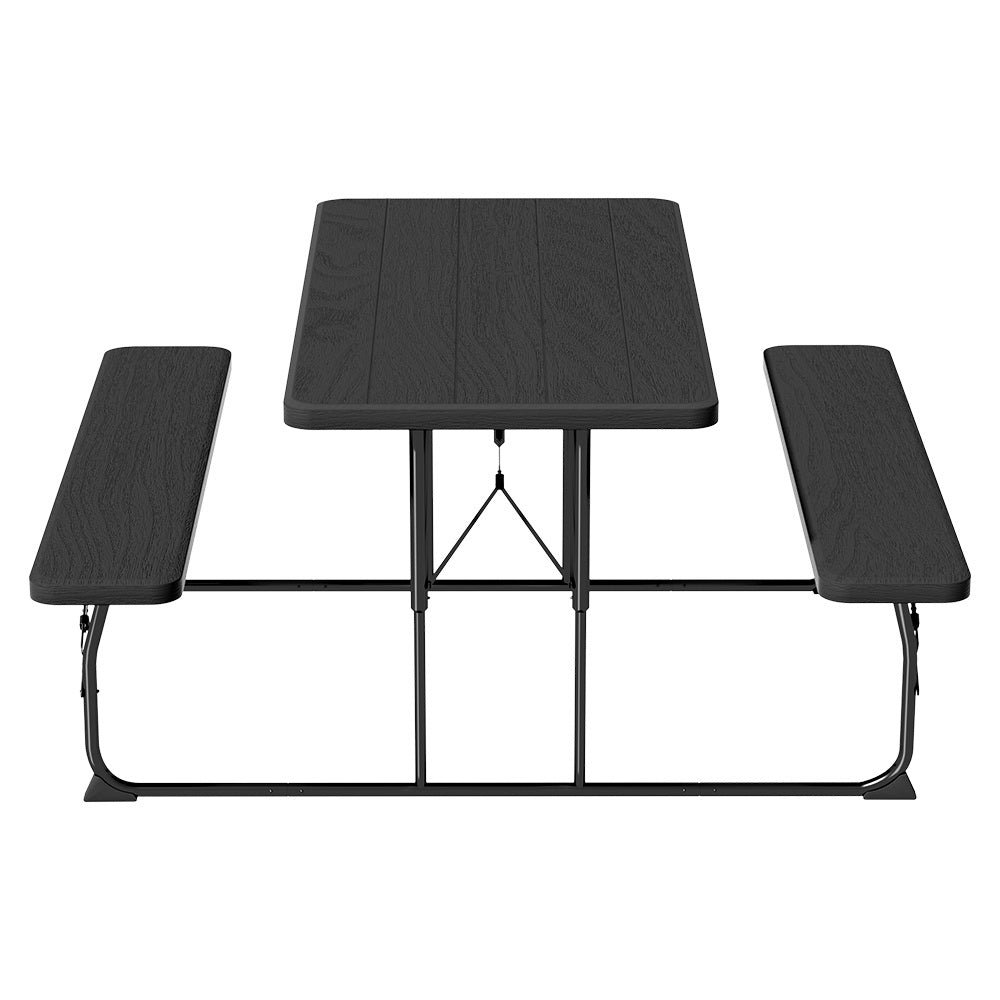 3 PCS Outdoor Dining Set Picnic Patio Bench Set Camp Folding Table