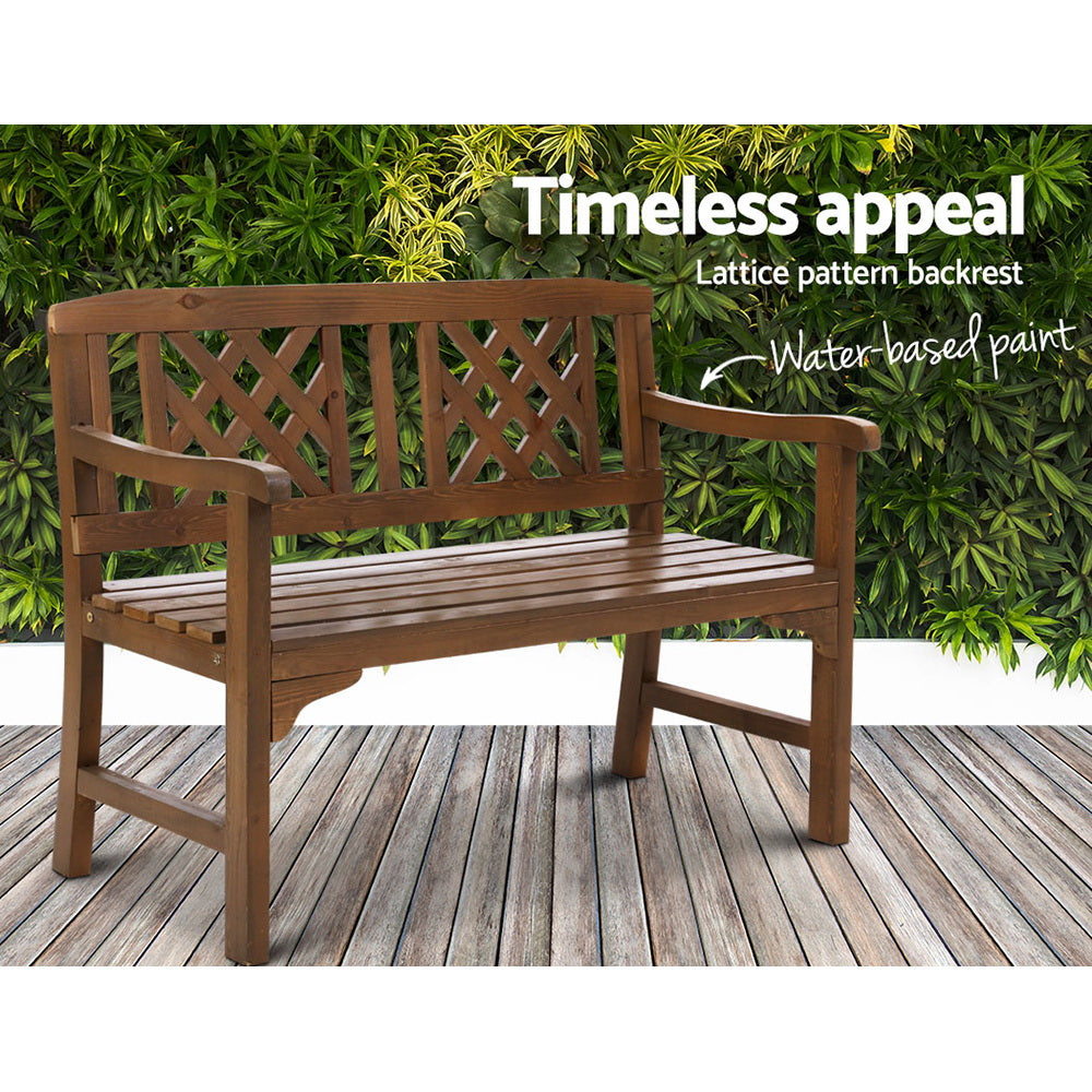 2 Seater Natural Timber Outdoor Garden Bench