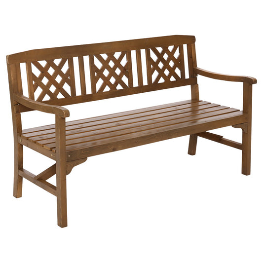 3 Seater Natural Timber Outdoor Garden Bench